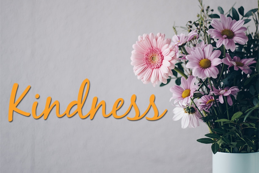 A vase of Flowers with Kindness