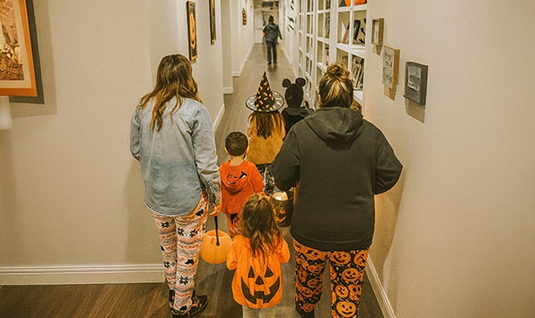 Children Trick or Treating at the BeeHive